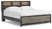 Broachmyn - King Lighted Bookcase Panel Bed - Black / Gray