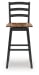 Wildenauer - Tall Swivel Barstool (Set of 2) - Brown / Black