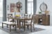 Moriville - Dark Gray - 7 Pc. - Extension Table, 4 Side Chairs, Bench, Server