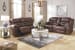 Stoneland - Chocolate - 5 Pc. - Reclining Sofa, Double Reclining Loveseat with Console, Urlander Lift Top Cocktail Table, 2 End Tables