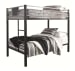 Dinsmore - Black / Gray - Twin / Twin Bunk Bed W/Ladder