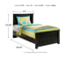 Maribel - Black - Twin Panel Bed