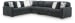 Midnight-Madness - 4-Piece Sectional With LAF / RAF Sofa And Armless chair - Gunmetal