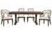 Jubilee - Extendable Trestle Dining Table With 2 Side Chairs And 2 Arm Chairs - Brown / White