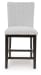 Neymorton - Dark Grayish Brown - Upholstered Barstool (Set of 2)