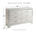 Lonnix - Silver Finish - 5 Pc. - Dresser, Mirror, Full Panel Bed