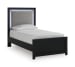 Maeling - Twin Upholstered Panel Headboard - Black / Gray