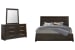 Tauren - California King Panel Bed And Double Drawer Dresser With Shaped Mirror - Coffee Bean