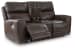 Crossplex - Smoke - Power Recline Loveseat / Console / Adjustable Headrest