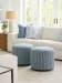 Barclay Butera Upholstery - Three Arch Swivel Ottoman - Blue