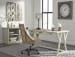 Jonileene - White/Gray - 3 Pc. - Large Leg Desk, Office Cabinet, Swivel Chair
