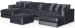 Remington - 4 Piece Modular Double Chaise Sectional And 1 Included Cocktail Ottoman - Slate