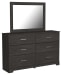 Belachime - Black - 6 Pc. - Dresser, Mirror, Queen Panel Bed, 2 Nightstands
