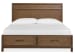 Ridgefield - Complete Queen Panel Storage Bed - Russet