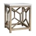 Catali - Stone End Table - White & Light Brown