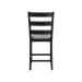 Martin - Counter Side Chair With Gray Fabric (Set of 2) - Black Finish