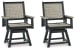 Mount Valley - Black / Driftwood - Swivel Chair (Set of 2)