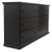 Maribel - Black - Six Drawer Dresser