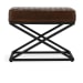 Bruno - Leather Rectangle Stool - Rustic Brown