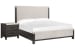Plum Creek - Queen Upholstered Panel Bed With Nightstand - Ravenwood Black / White