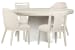 Lorelei - Extendable 54" Round Dining Table With 2 Side Chairs And 2 Host Chairs - Misty Cloud