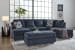 Albar Place - Cobalt - 3 Pc. - 2-Piece Sectional With Laf Sofa Chaise, Ottoman