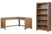 Plum Creek - L Desk With Bookcase - Sierra Brown