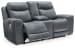 Mindanao - Steel - Power Reclining Loveseat with Console /Adj Hdrst