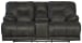 Voyager - Fabric Lay Flat Console Reclining Loveseat - Slate