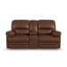 David - Power Reclining Loveseat With Console, Power Headrests & Lumbar - Pecan