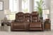 The Man-Den - Mahogany - PWR REC Loveseat/Con/Adj HDRST