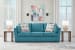 Keerwick - Teal - 4 Pc. - Sofa, Loveseat, Chair And A Half, Ottoman