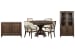 Jubilee - 54" Round Dining Table With 2 Side Chairs, 2 Arm Chairs, Bar Cabinet And Display Cabinet - Brown / White