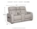 Boyington - Power Reclining Loveseat with Console/Adj Hdrst - Gray