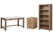 Plum Creek - Writing Desk With Bookcase And Mobile File Cabinet - Sierra Brown / White