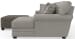 Livingston - 2 Piece Sofa Chaise With Comfort Coil Seating, 40" Cocktail Ottoman And 6 Accent Pillows Included (RSF Chaise) - Linen