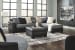 Jacurso - Charcoal - 6 Pc. - Left Arm Facing Sofa, Right Arm Facing Corner Chaise Sectional, Swivel Accent Chair, Accent Ottoman, 2 Braddoni End Tables