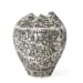 In Touch - 11" Vase - Brown / White