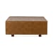 Aristo - Leather Square Ottoman - Chestnut