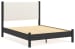 Cadmori - Black / White - Queen Upholstered Panel Bed