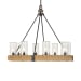Palm Royal - 8 Light Indoor-Outdoor Chandelier - Black / Light Brown