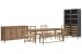 Lindon - Extendable Rectangular Dining Table With 4 Paper Cord Side Chairs, Arm Bench, Buffet And Cabinet - Belgian Wheat