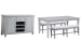 Charleston - Extendable Rectangular Dining Table With 2 Benches And Server - Harbor Gray