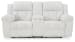 Frohn - Snow - Dbl Reclining Loveseat with Console