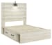 Cambeck - Whitewash - Full Panel Bed With 4 Storage Drawers