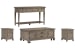Lancaster - Lift Top Storage Cocktail Table With 2 Chairside End Tables And Sofa Table - Dovetail Gray