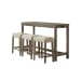 Oak Lawn - Bar Table Single Pack (Table + Three Stools) - Natural Finish