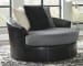 Jacurso - Charcoal - Oversized Swivel Accent Chair
