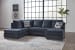 Albar Place - 3 Pc. - 2-Piece Sectional With Raf Sofa Chaise, Ottoman - Cobalt