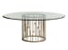 Shadow Play - Rendezvous Round Metal Dining Table With 72" Glass Top - Light Brown